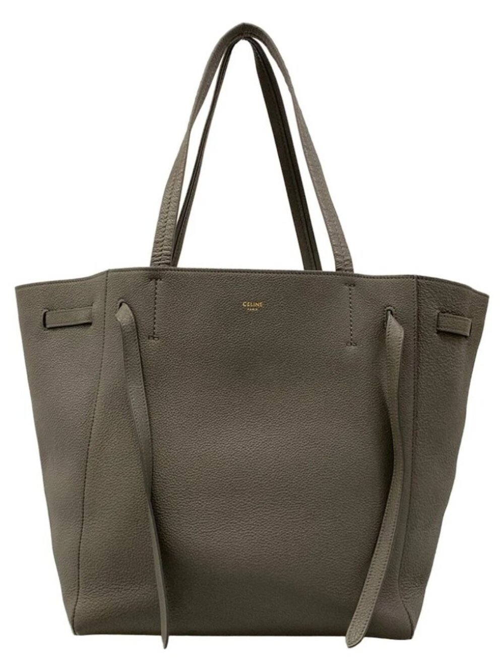 CELINE Cabas Phantom Small With Belt Gray Soft grained calfskin Tote Bag